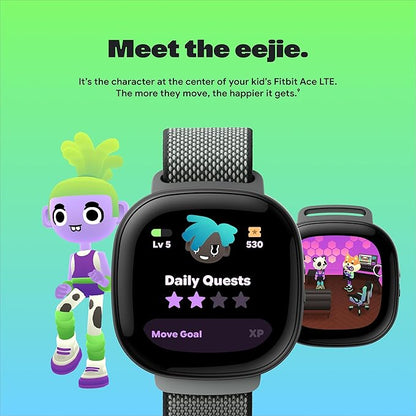 Fitbit Google Ace LTE - Kids Smartwatch with Call, Message, GPS, and Activity-Based Games, Ace Pass Data Plan Required - Spicy - Moovin