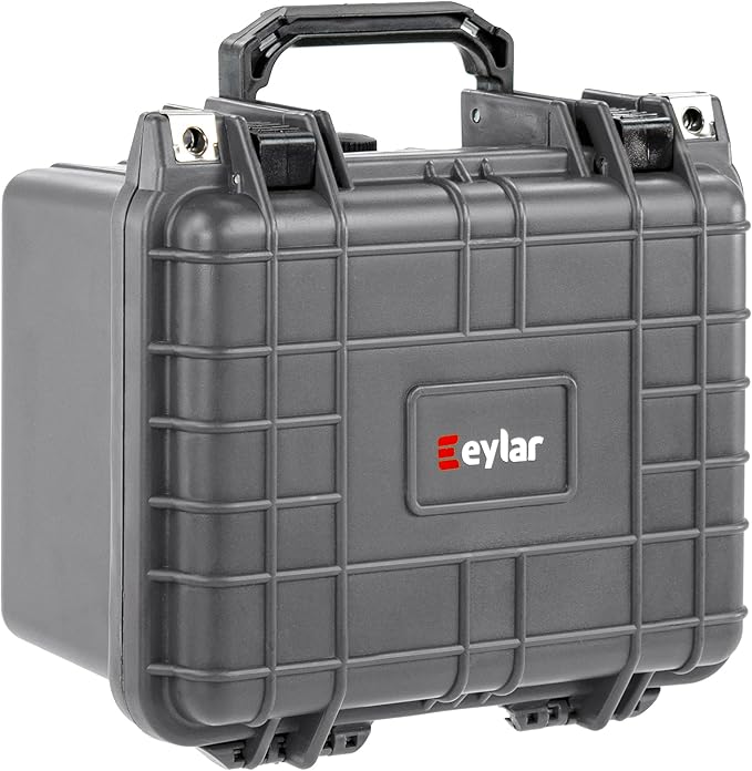 Eylar Small 10.62" Deep Gear, Equipment, Hard Camera Case Waterproof with Foam TSA Standards (Gray)