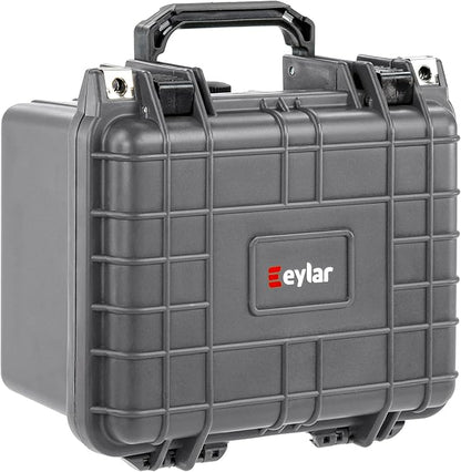 Eylar Small 10.62" Deep Gear, Equipment, Hard Camera Case Waterproof with Foam TSA Standards (Gray)