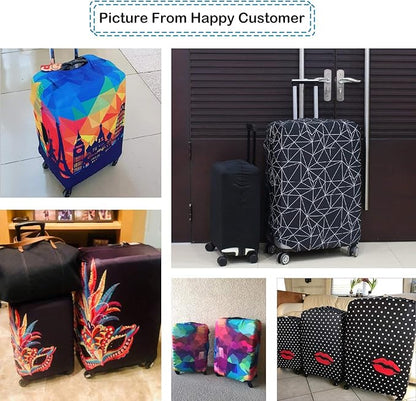 Explore Land Travel Luggage Cover Suitcase Protector Fits 31-32 Inch Case (Polkadot, XL)