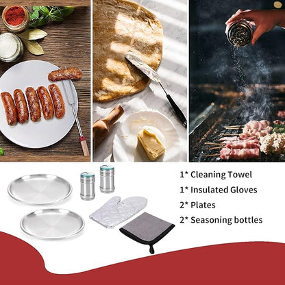 Portable Camping Kitchen Utensil Set-27 Piece Cookware Kit, Stainless Steel Outdoor Cooking and Grilling Utensil Organizer Travel Set Perfect for Travel, Picnics, RVs, Camping, BBQs, Parties and More
