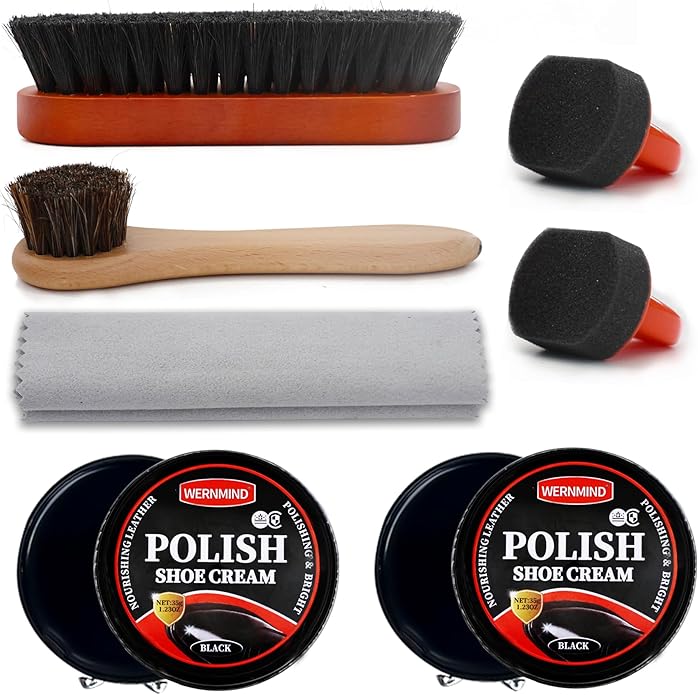 Black Brown Shoe Polish Kit Saddle Soap Mink Oil Leather Boot Shoe Shine Kit Conditioner Cream Wax Care Clearner Set