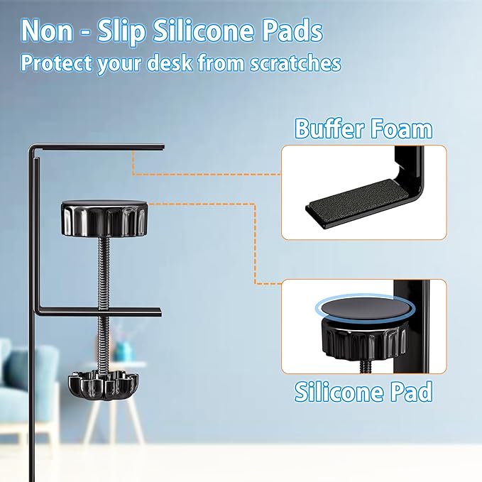 No Drill Under Desk Cable Management Tray, SONATURE 25.3" Cord Organizer for Table, Clamp Mount Desk Cable Management, Premium Carbon Steel Cable Organizer for Office, Home (Black)