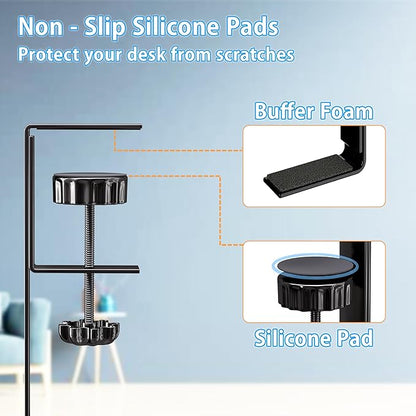 No Drill Under Desk Cable Management Tray, SONATURE 25.3" Cord Organizer for Table, Clamp Mount Desk Cable Management, Premium Carbon Steel Cable Organizer for Office, Home (Black)