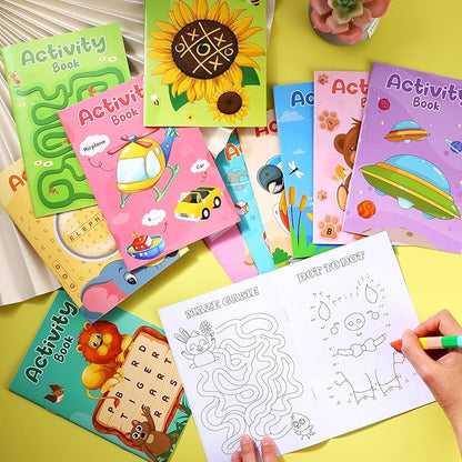 BenLouis 24 pcs Mini Activity Books for Kids ages 4-8-12 Small Activity Books Party Favors Bulk Mazes Coloring and More for Classroom Travel Birthday Goodie Bag Gift Stuffer(Classic)