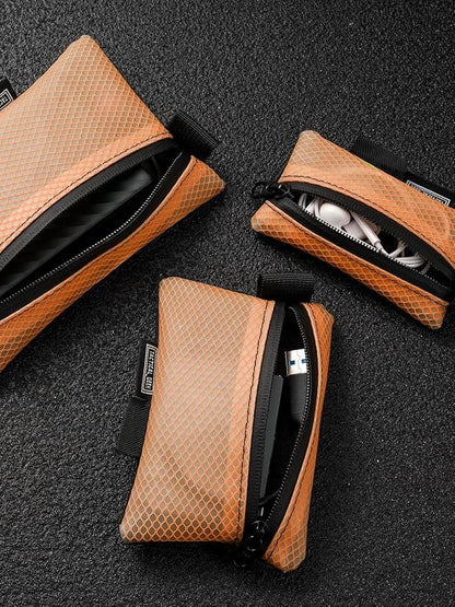 TACTICAL GEEK Storage A5 EDC Storage Pouch Set, Molle EDC Gadget Pouch, Multi-Functional Utility Small Tool Pocket for Daily Carry (Orange)