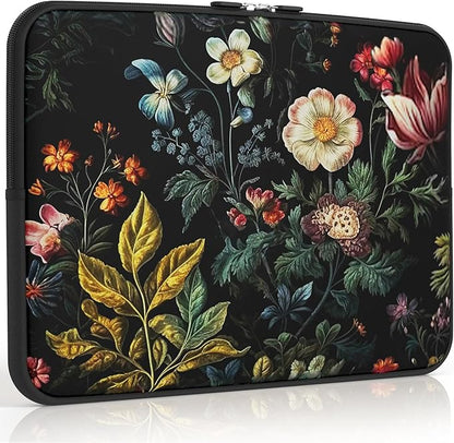 iCasso Laptop Sleeve 13 inch for MacBook Air 13-13.6 inch, Cute Laptop case for MacBook Pro 13 inch, Slim Protective Travel Carrying Case for MacBook Pro 14 inch, Chromebook, HP, Dell, Vintage Floral