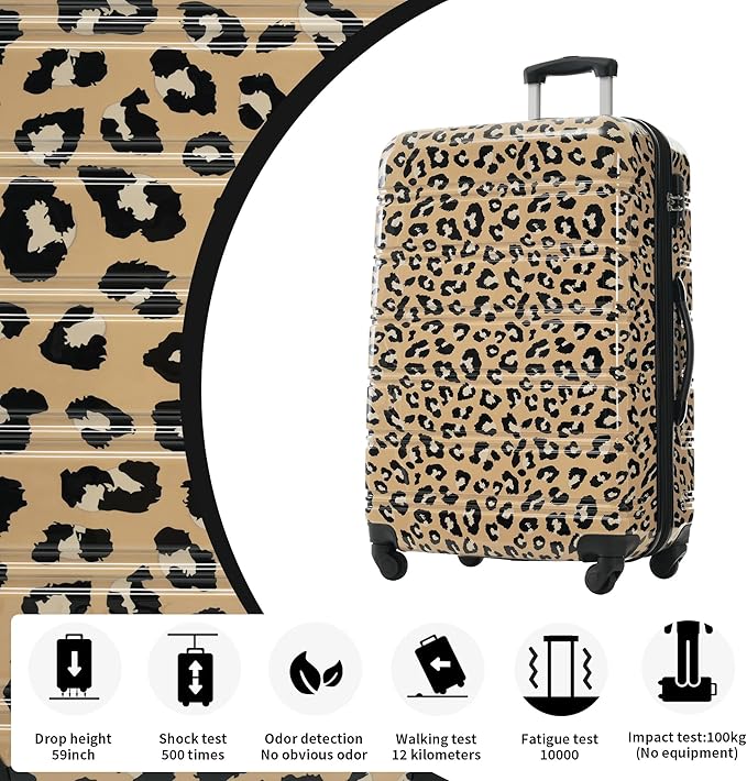 Luggage Sets 3 Piece Durable Suitcase Set with Spinner Wheels, 3 Pcs Hardside Lightweight luggage with TSA Lock, Large Checked Travel Suitcases