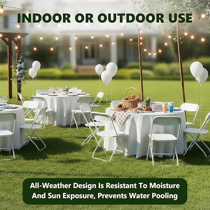 Folding Chair 10Pack,Plastic Folding Chairs for Outside,Heavy Duty Foldable Chair,Sturdy Metal Indoor Outdoor Folding Chairs,350 lbs Capacity,for Home,Office,Patio,Comfy,White