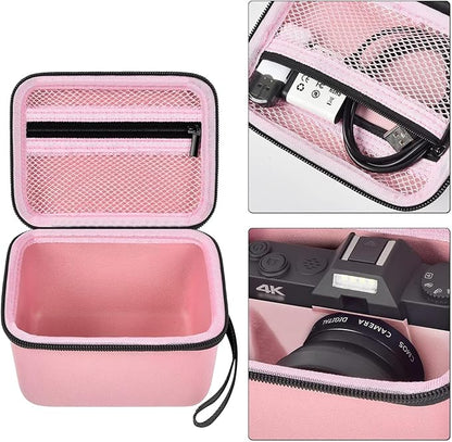 Vlogging Camera Case Compatible with for Duluvulu/for VJIANGER/for JGIPL/for TEBNGIHNM 4K Digital Cameras for Youtube. Vlog Camera Carrying Storage for Lens, Cable and Other Accessories - Pink