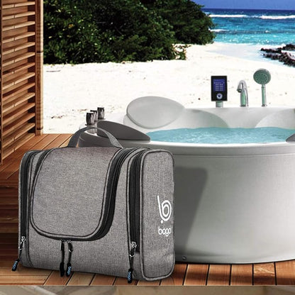 Bago Travel Toiletry Bag for Women and Men - Large Waterproof Hanging Large Toiletry Bag for Bathroom and Travel Bag for Toiletries Organizer - Makeup Bag (SnowGray)