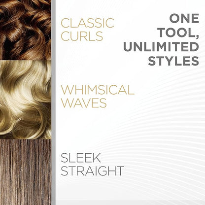CHI Original Flat Iron Hair Straightener, Ceramic Floating Plates for Smooth Finish, Quick Heat Up Styling Tool, On/Off Switch, 1.25", Prosecco Please