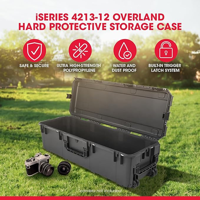 SKB Hard Protective Storage Case, Foam, Wheels for Equipment, iSeries 42" x 13" x 12", Dark Gray