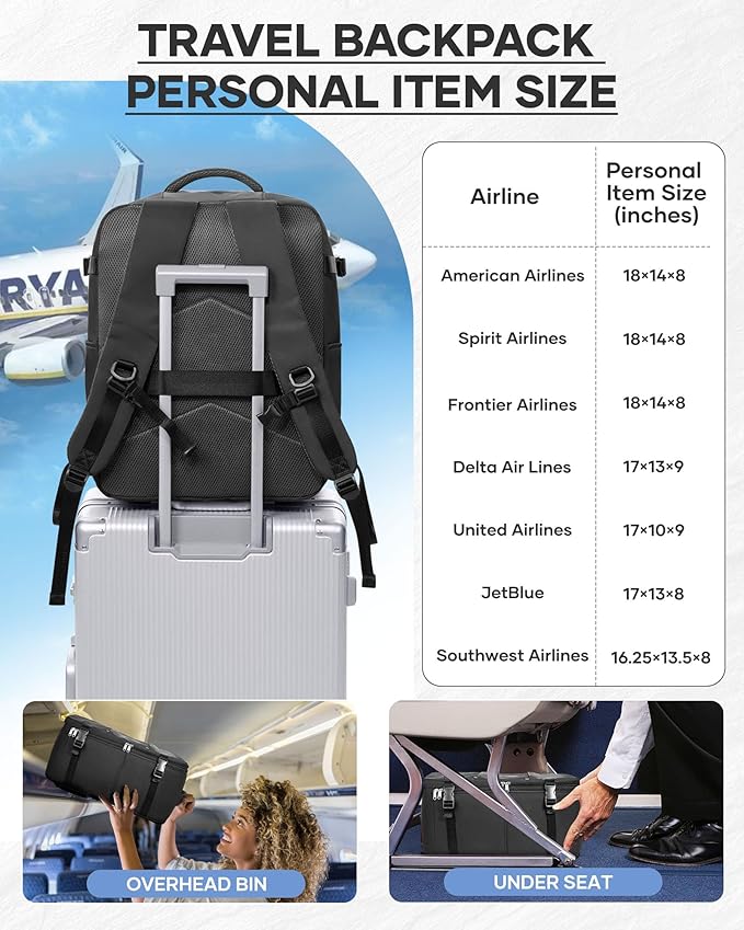 Vacuum Seal Backpack Travel With Pump,Large Carry On Vacpack Backpacks For Women Men,Mochila De Viaje Compresion Al Vacio,Personal Item Travel Backpack With Vacuum System,Black