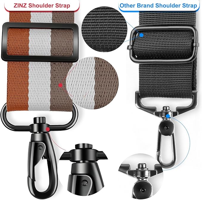 ZINZ 79.5" Universal Strap with Ultra-Thick Fixed Breathable Pad - Adjustable Heavy-Duty Shoulder Strap for Laptop, Crossbody, Luggage, Gym, Camera Bag and More - TW01B07