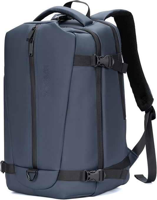 Travel Backpack for Men and Women, Flight-Approved Carry-On Backpack with Laptop Compartment; Large-Capacity Personal Item for Business, Work, School, or Weekend Trips(Blue)