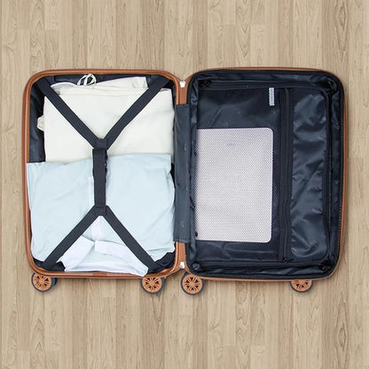 Romswi 26" Medium Checked Luggage, Expandable Checked-Medium Hardshell Suitcase with Double Spinner Wheels for 20% More Space, Hardside Luggage, Scratch-Resistant & YKK Zipper Purple
