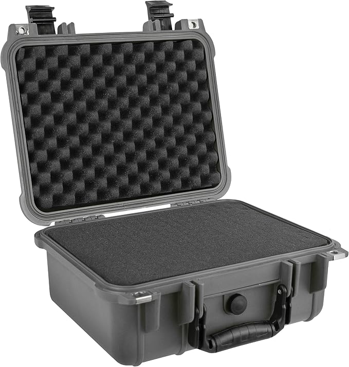 Eylar Protective Gear and Camera Hard Case with Custom Logo Plate, Waterproof & Shockproof w/Foam TSA Approved 13.37 Inch 11.62 Inch 6 Inch (Gray)