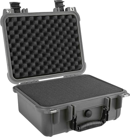Eylar Protective Gear and Camera Hard Case with Custom Logo Plate, Waterproof & Shockproof w/Foam TSA Approved 13.37 Inch 11.62 Inch 6 Inch (Gray)