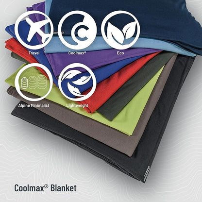 cocoon - Coolmax Travel Blanket | Compact Throw Blanket for Camping and Hiking | Fits in Backpack | Attaches to Luggage | Travel Essential | Fast Drying (Regular 70" x 55")