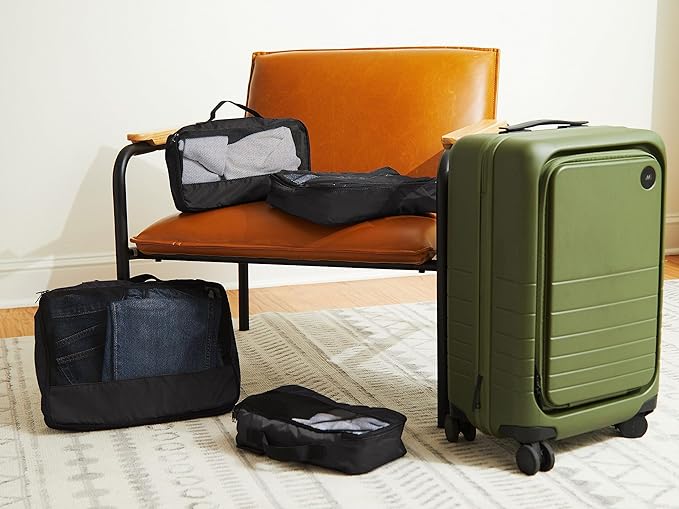 Covermates Packing Cube Set - Premium Polyester - Dual Zipper Pulls - Carrying Handle - Front Mesh Window - Travel Organization, Black