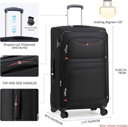 Softside Expandable Luggage with 4 Spinner Wheels, Durable Checked-Luggage Suitcase (Purple, 29-Inch)