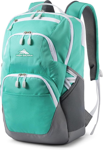 High Sierra Swoop SG Backpack, Travel or Work Laptop Bookbag with Drop Protection Pocket, and Tablet Sleeve, One Size, Aquamarine