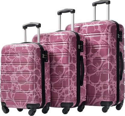 Luggage Sets 3 Piece Durable Suitcase Set with Spinner Wheels, 3 Pcs Hardside Lightweight luggage with TSA Lock, Large Checked Travel Suitcases