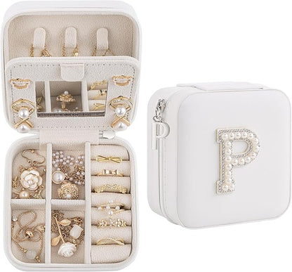 Birthday Gifts For Women, Initial Jewelry Box, Travel Jewelry Case, Gifts for Wife Girlfriend, Small Travel Jewelry Organizer, Gift for Girls, Graduation Gifts for Her, Bridesmaid Gifts