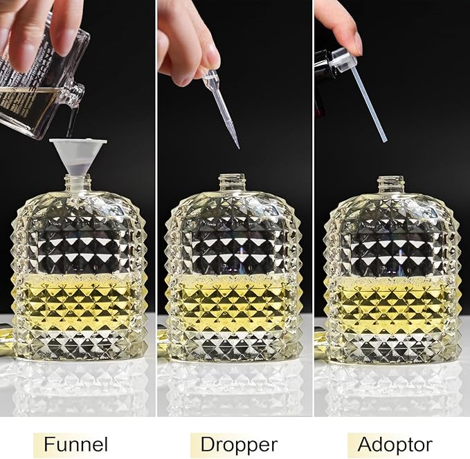 100ml/3.4 Oz Glass Spray Bottle Perfume Atomizer,Empty Travel Refillable Perfume Spray Bottle with 3 Kinds of Dispenser (A1)