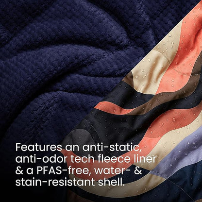 Rumpl Fleece Puffy Blanket with Fleece Liner and Weather Resistant Shell, 1-Person, Valley Dawn