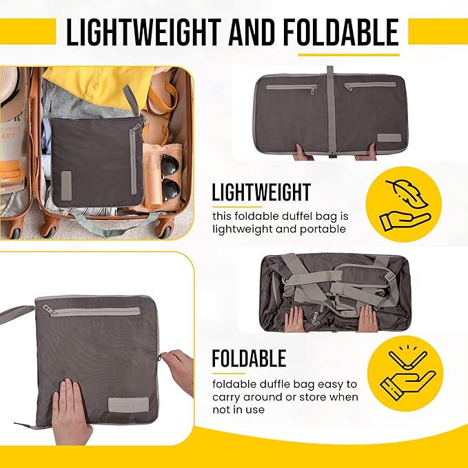 LEGEND 80L Foldable Duffle Bag for Travel - Packable Duffle Bags w/Shoe Compartment - Tear Resistant Collapsible Duffel Bags for Traveling - Lightweight Folding Duffel Bag for Men & Women -Chocolate