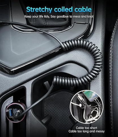 USB Type C to Lightning Cable 3FT 2Pack, Coiled iPhone Charger Fast Charging for Car [Apple MFi Certified] Short USBC iPhone Cord Compatible with iPhone14/13/12/11 Pro Max/XS MAX/8/Plus/iPad/CarPlay