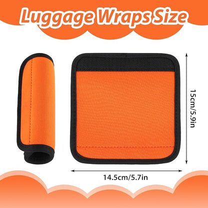 2 Pack Luggage Handle Wraps for Suitcase, Bright Color Comfort Soft Handle Covers Suitcase Luggage Handle Wrap Luggage Tag Wraps Travel Accessories (Orange)