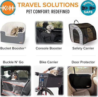 K&H Pet Products Buckle N Go Dog Car Seat for Medium Dogs, Waterproof Fabric, Breathable Mesh Sides, Adjustable Seat Belt Leash, Carseat for Small to Medium Pets, Car Seat Cover - 21 X 13 X 19in