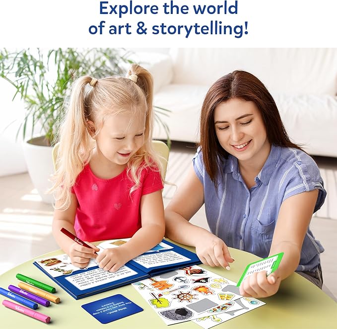 Skillmatics Storybook Art Kit - Create Adventure Stories, DIY Craft & Writing Kit with 300+ Stickers, Scrapbooking & Journal Activity, Christmas Gifts for Kids Ages 5, 6, 7, 8, 9, 10