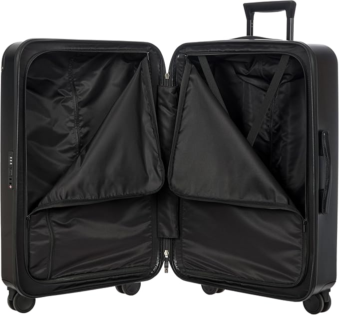 Bric's Amalfi Lightweight Hard Shell Suitcase – Expandable Checked Luggage with Water-Repellent Zip, Smooth 360° Wheels & TSA Lock - 27 Inch, Black