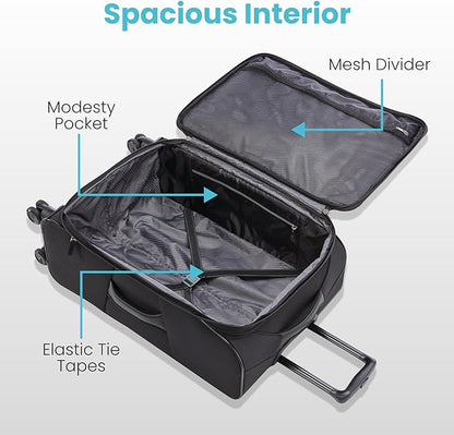American Tourister 4 KIX 2.0 Expandable Softside Luggage with Spinner Wheels, 20 SPINNER, PURPLE ORCHID
