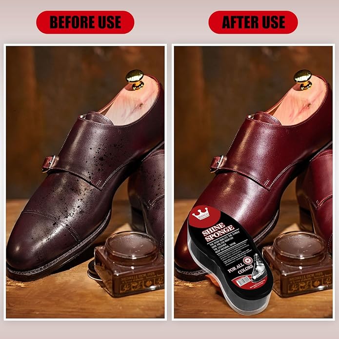 Loopeer 12 Pcs Shoe Shine Sponge Bulk, Instant Leather Shoes Shiner Care for Boots, Leather Accessories Quick Cleaning