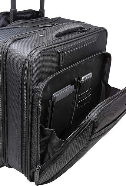Alpine Swiss Rolling Laptop Briefcase Wheeled Overnight Carry on Bag Up to 15.6 Inches Notebook - Carries Legal Size Files