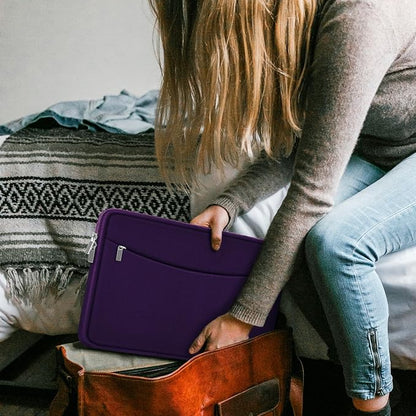 Laptop Case 14 inch, Shockproof Protective Laptop Cover Briefcase Carrying Computer Bag with Accessory Pocket Portable Computer Sleeve for 14" MacBook, HP, Dell, Lenovo, Acer, Dark Purple