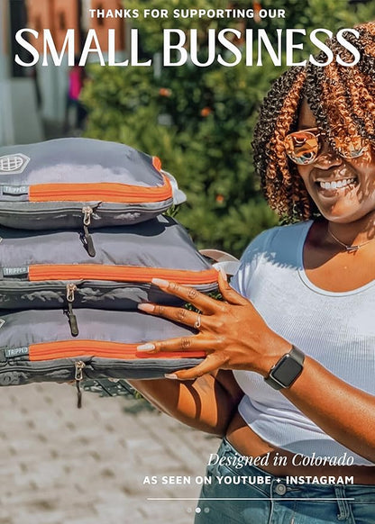 Compression Packing Cubes Set for Travel - Lightweight, Durable Clothes Organizer for Carry-On Luggage and Suitcases by TRIPPED Travel Gear
