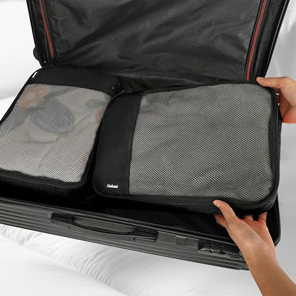 Packing Cubes for Travel Essentials,4 Set Packing Cubes for Suitcases,Lightweight Mesh Luggage Organizer Bag,Black