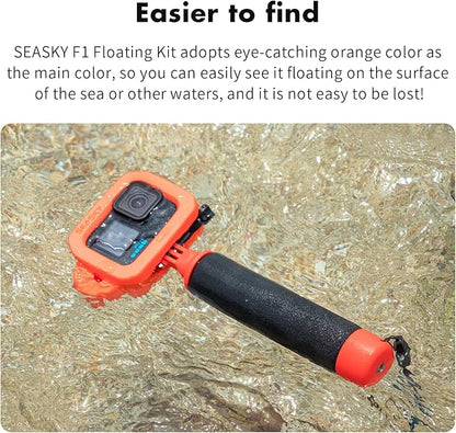 SEASKY Foam Floaty case & F1 Floating Handle Grip Kit Accessories for Gopro Hero 13/12/11/10/9 Sports Action Camera