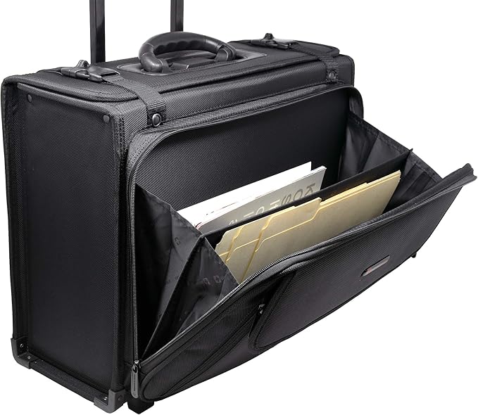 Alpine Swiss Rolling Briefcase | Laptop Bag For Men & Women | Hard Side Catalog Case on Wheels | Legal Size File Dividers | Lawyers Attache Case | Carry-On Overnight Business Travel Bag