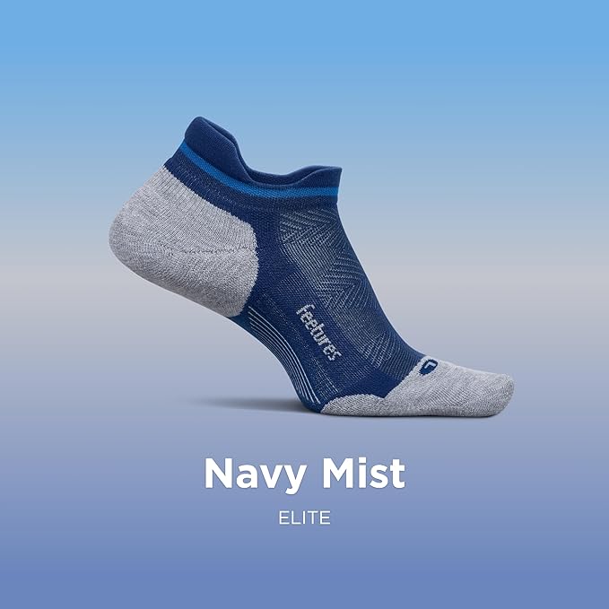 Feetures Elite Max Cushion No Show Tab Ankle Socks - Sport Sock with Targeted Compression