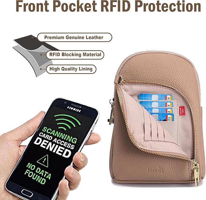 INICAT RFID Blocking Sling Bag,Anti Theft Crossbody Bags for Women,Travel Gifts Cross Body Purses Vegan Leather