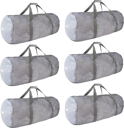 Grey Heavy-Duty Large Mesh Sports Duffle Bag, Dry Bag, Diving Equipment Scuba Bag with Zipper. Great for Gym Workout, Sport Balls Storage, Scuba Gear, Snorkeling, Water Sports and Travel