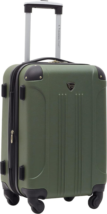 Travelers Club Chicago Expandable Luggage, Thyme Green, 20" Carry-On
