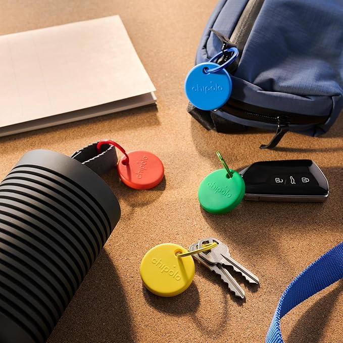Chipolo POP Tracker Tag - Colorful, Compatible, Loud Bluetooth Tracker with Call Your Phone & Out of Range Alert, Works with Apple Find My or Google's Find My Device (Black)